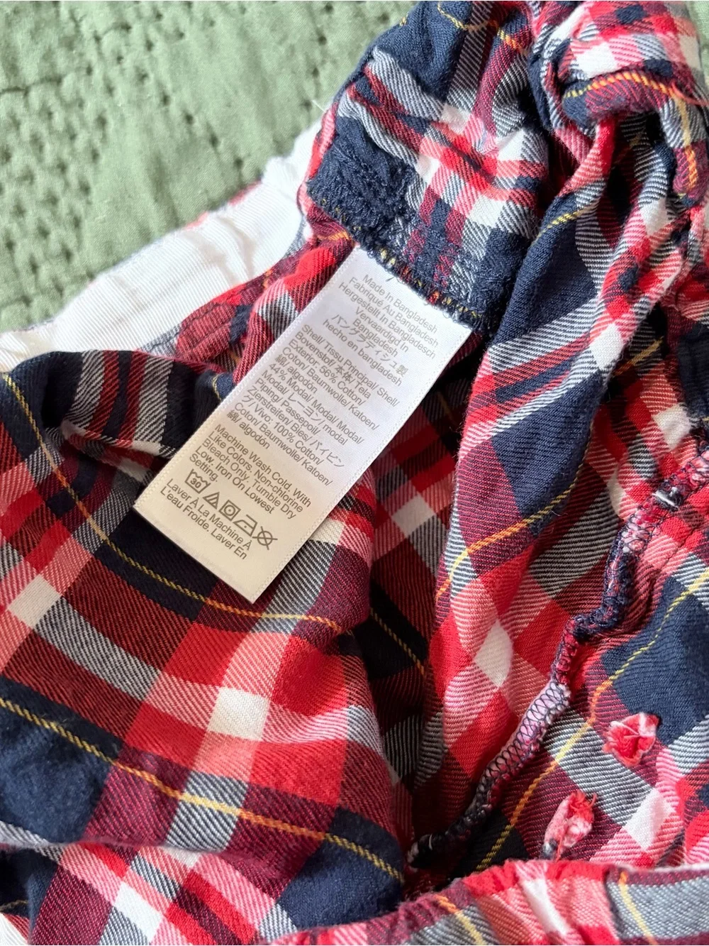 J.Crew Plaid Pajama Flannel Set Women Small Red Navy Blue Cotton NWOT